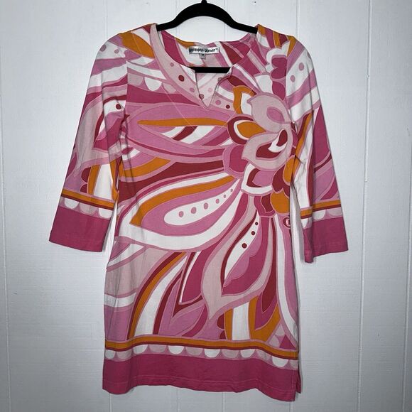 Barbara Gerwit Women’s Pink Tunic Top Boho Hippie Size Medium - Picture 1 of 6